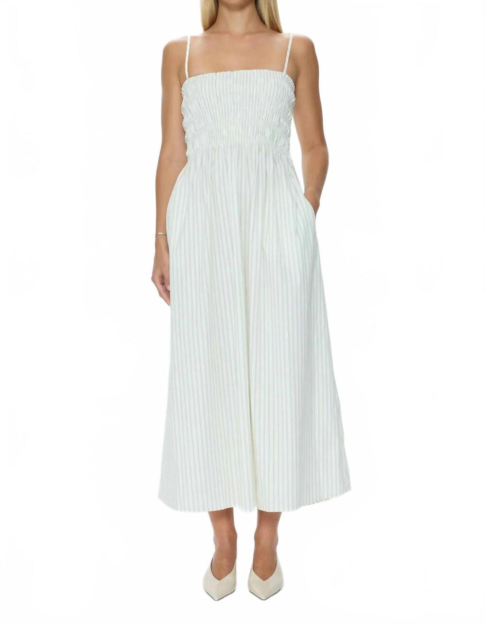 NEW PISTOLA bianca shirred bodice dress in mint